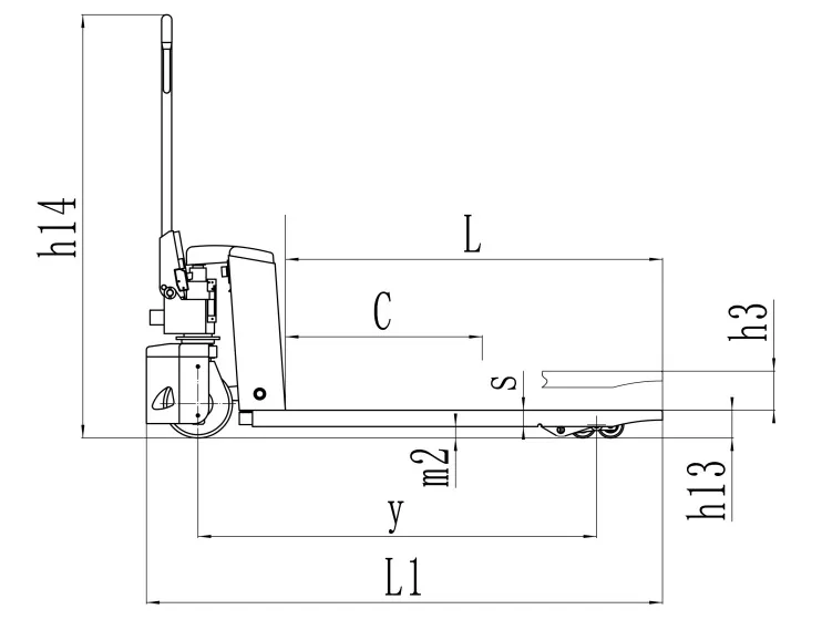 1.5 T 1500kg Cold Storage Warehouse Mini Electric Pallet Truck Semi-Electric Pallet Truck Battery Operated