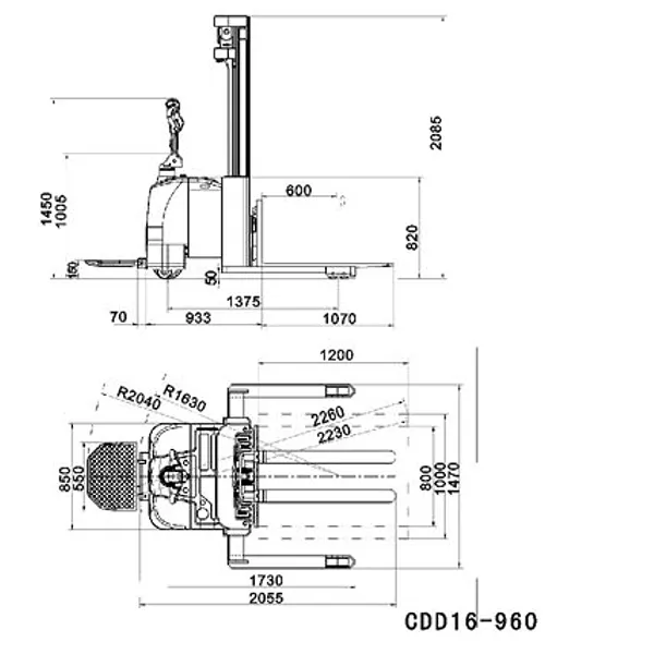 1.6 Ton Lifting Equipment Full Electric Stacker with CE (CDD16-960)