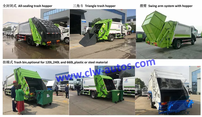 10 Tons 12m3 Garbage Compactor Truck Dongfeng City Waste Disposal Recycling Truck
