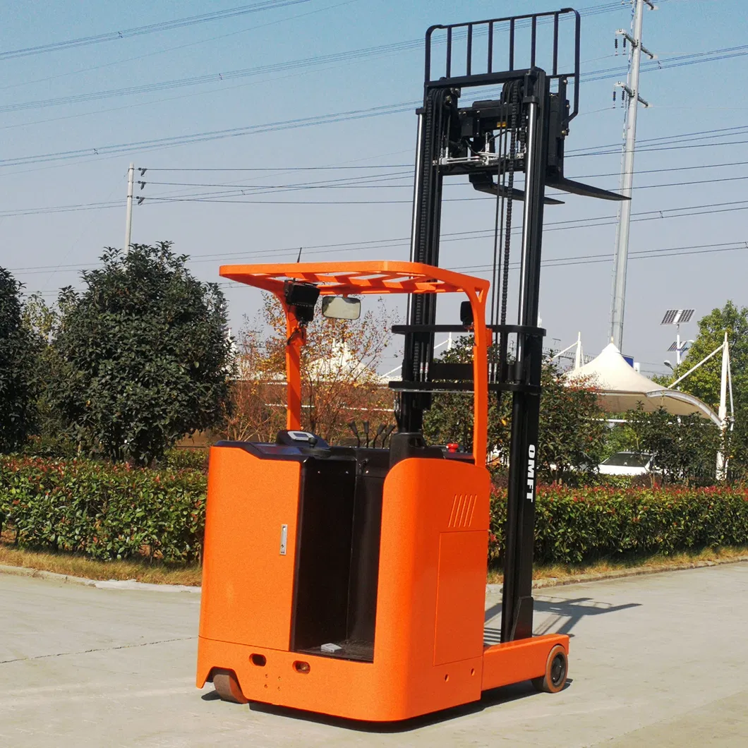 1ton 1.5 Ton 2ton 2.5ton Battery Operated Electric Reach Stacker Lifting Height 1600mm 1.6m Mast Pallet Stacker Truck