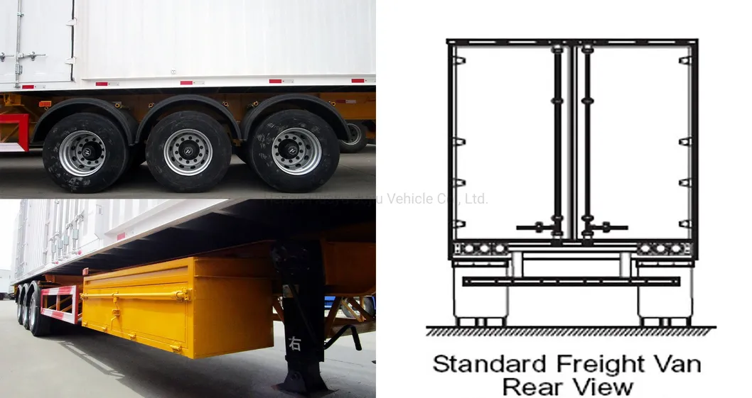 2/3 Axles Van Truck Trailer Dry Van Box Semi Trailer