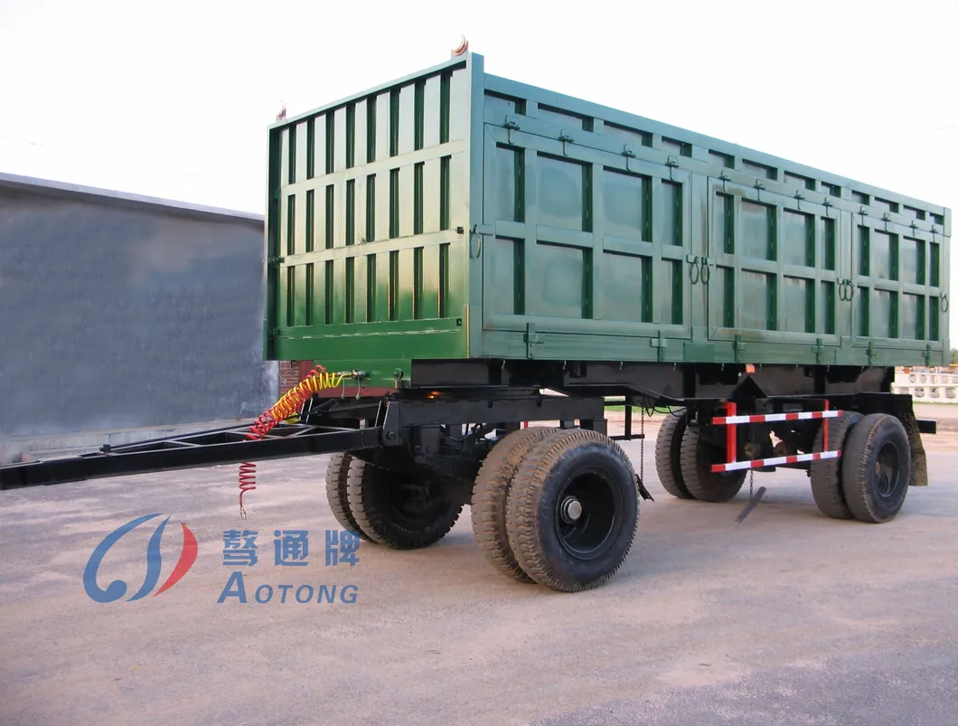 2 Axles Fence Full Draw Bar Trailer for Madagascar