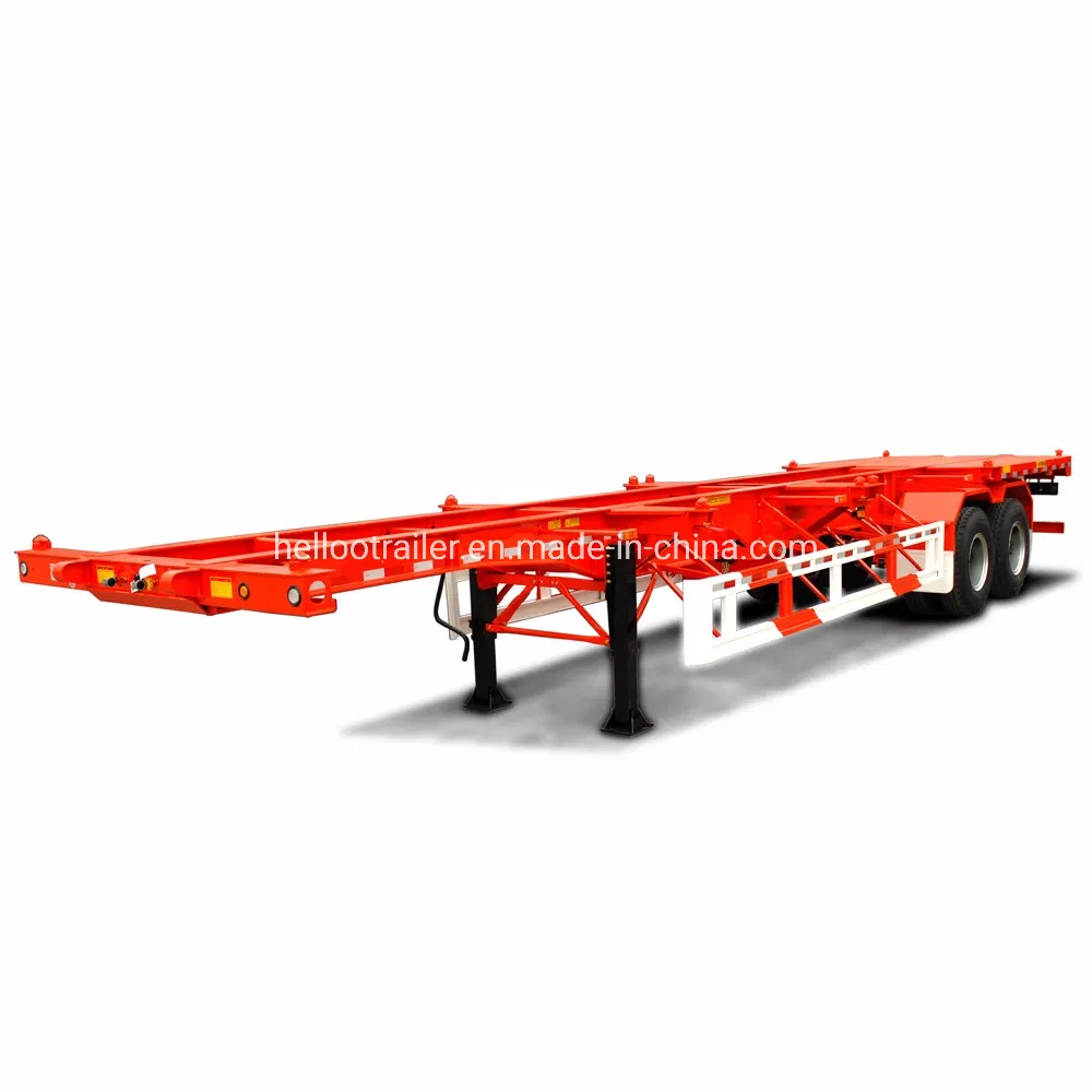20FT 40FT 2 Axle Skeleton Container Skeletal Semi Trailer Chassis Frame