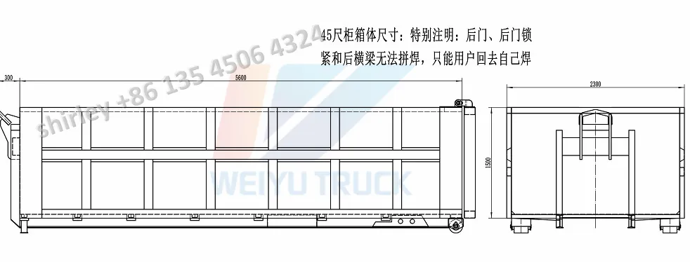 20tons 20m3 Hook Arm Container Waste Collection Sinotuk HOWO Roll off Dumpster Garbage Truck