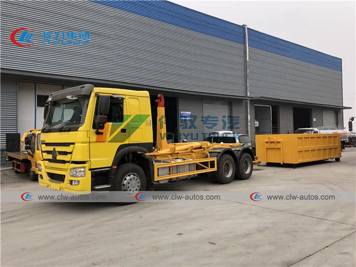 20tons 20m3 Hook Arm Container Waste Collection Sinotuk HOWO Roll off Dumpster Garbage Truck