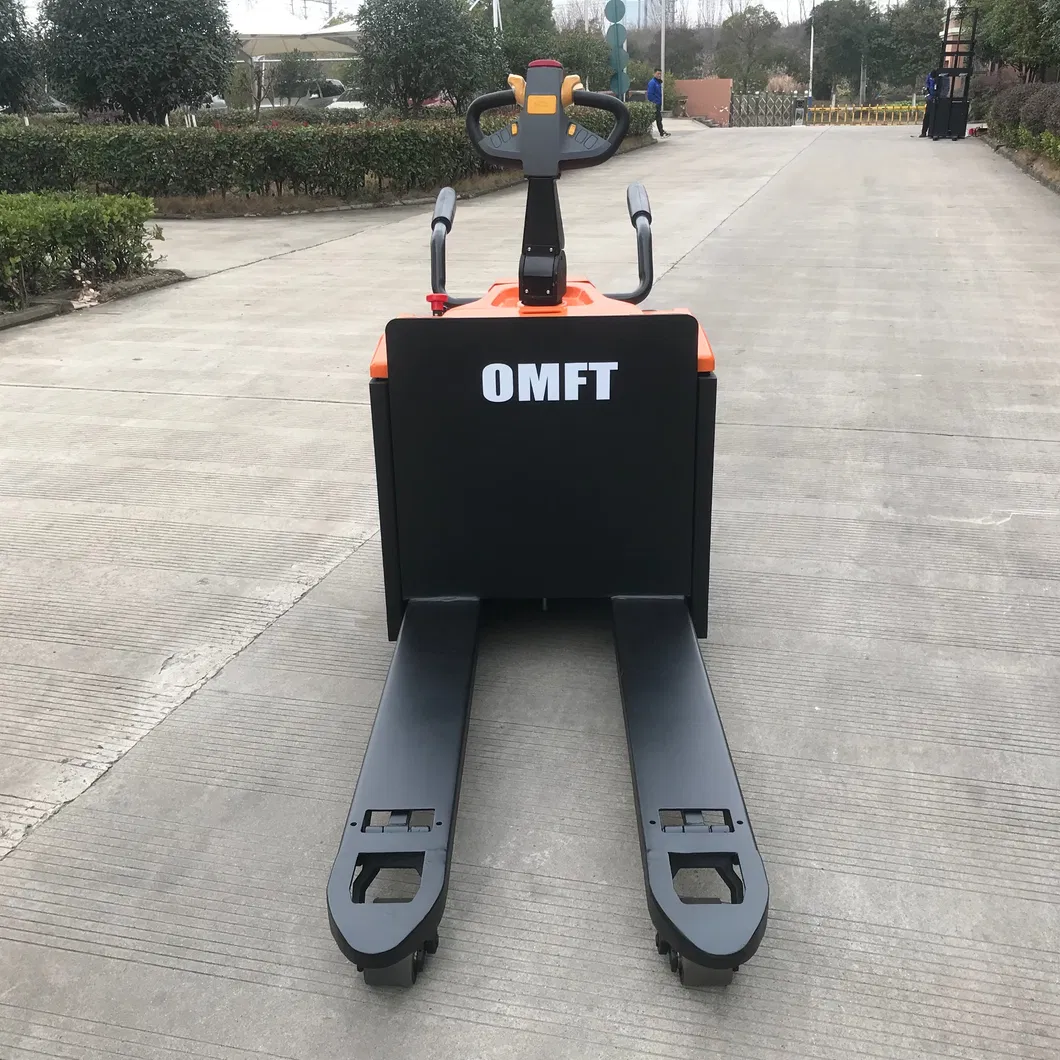 2t 2.0ton 2000kg Stand-on Type Full Electric Powered Pallet Truck Electric Pallet Truck Battery Operated with Large Capacity Battery