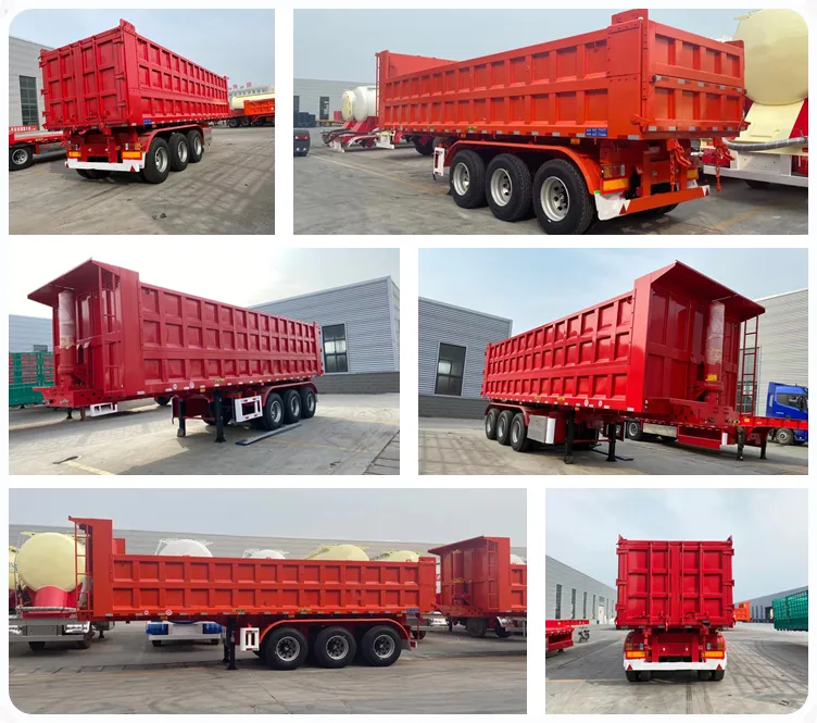 3/4/5 Axles 35 Cubic Meter 300-100 Ton Hydraulic Tipping Rear End Rock Mining Dumper Dump Tipper Semi Trailer