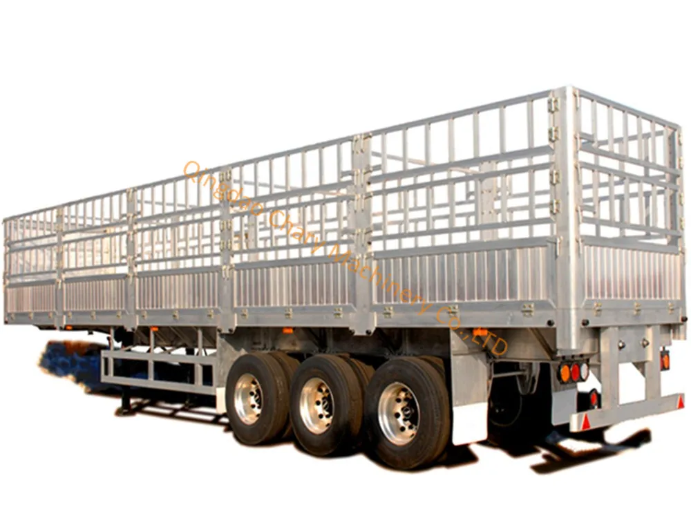 3 Axle 12 Wheel Cargo Fence Semi Trailer