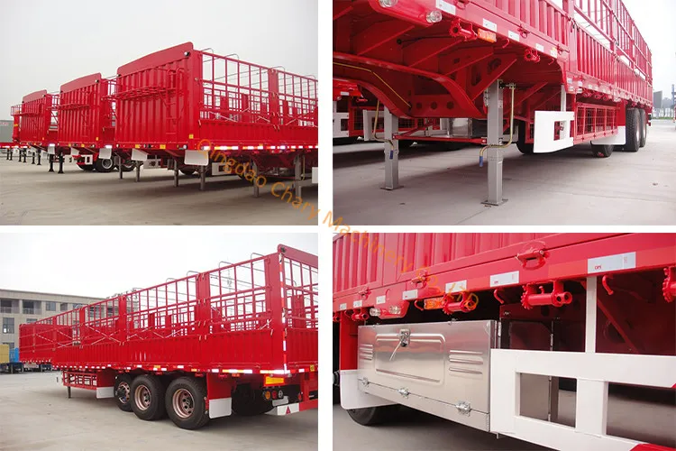 3 Axle 12 Wheel Cargo Fence Semi Trailer