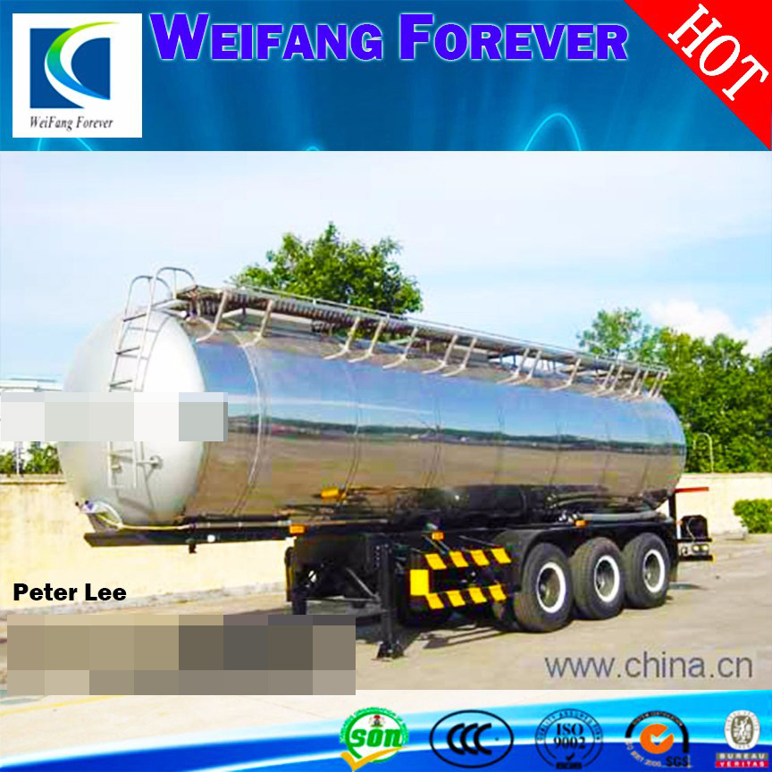 3 Axle 40-60cbm Oil Liquid Chemical Storage Tanker Semi Traielr