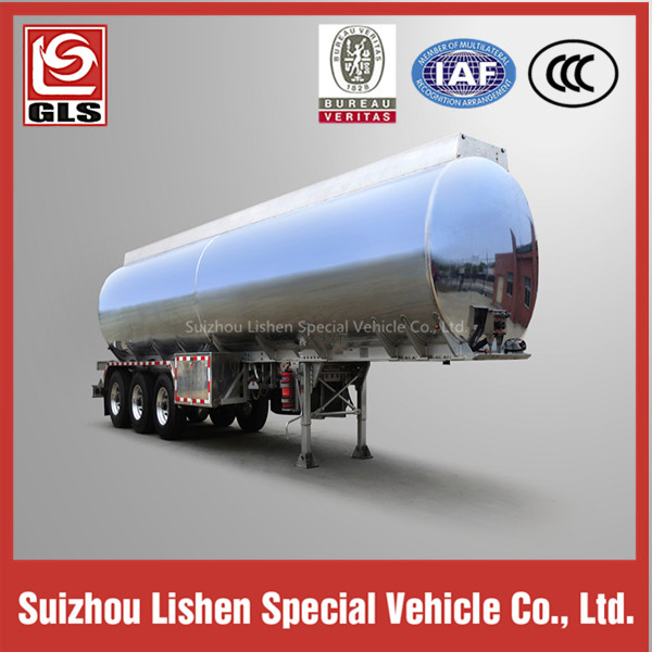 3-Axle 6 Tires 43cbm Aluminum Edible Oil Tank Semi Trailer