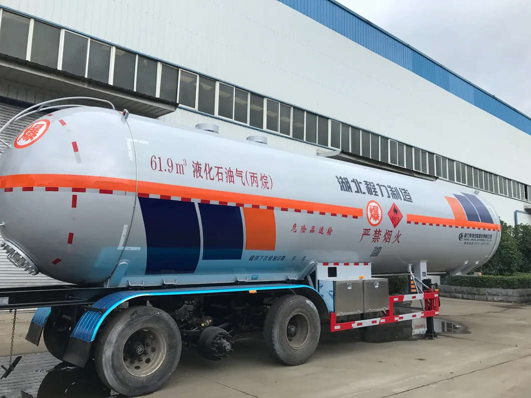 3-Axle 61.9 Cbm Propane Trailer LPG Tanker Trailer for Sale