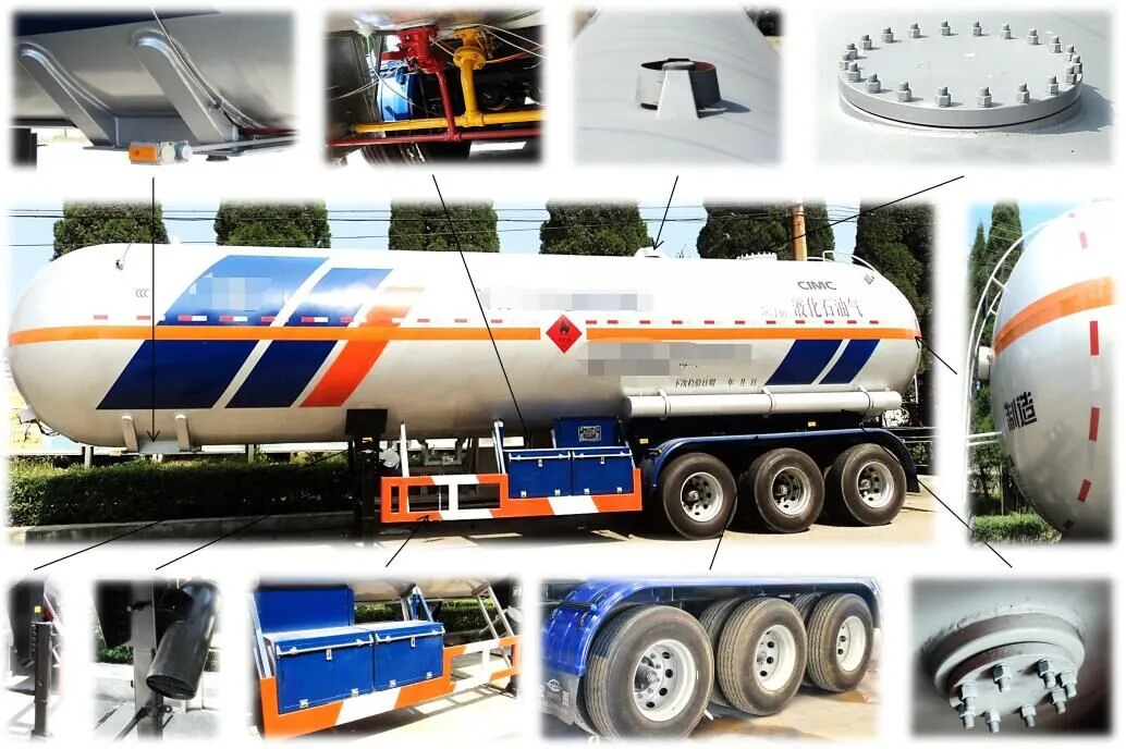 3-Axle 61.9 Cbm Propane Trailer LPG Tanker Trailer for Sale