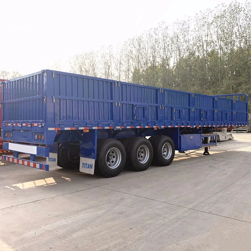3 Axle Flat Deck with High Side Board Trailer Side Wall Semi Trailer