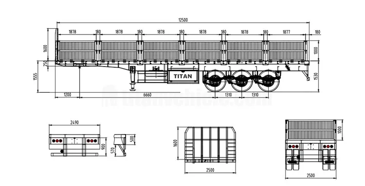 3 Axle Sidewall Tractor Semi Trailer with Removable Side Wall for Sale
