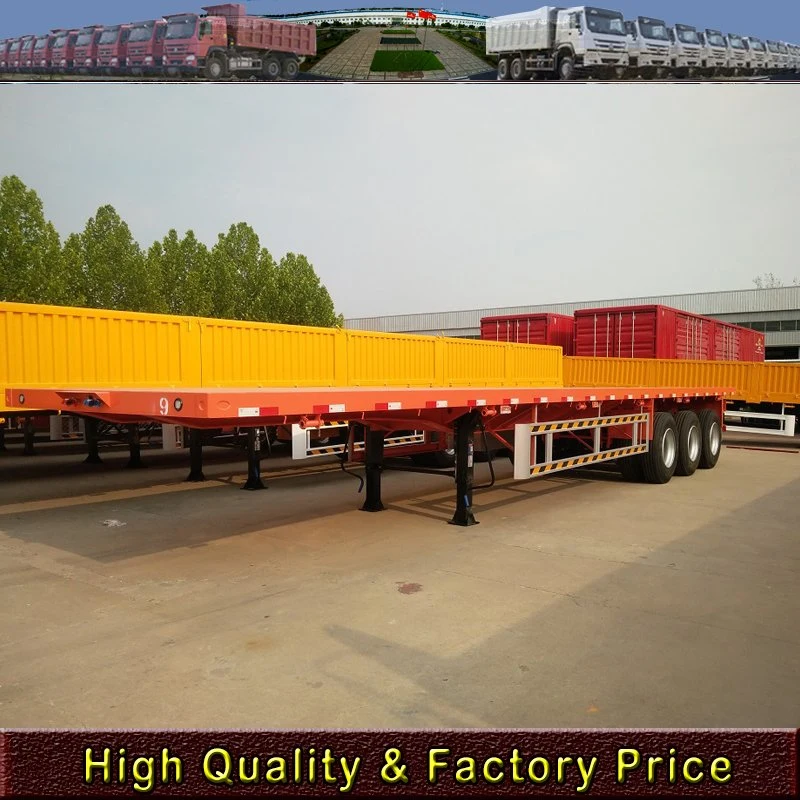 3 Axles 40 Feet 20FT 40FT Shipping Container Flat Bed Flatbed Semi Trailer for Sale