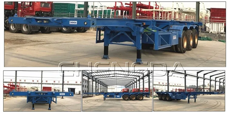 3 Axles 40FT Skeleton Container Truck Trailer