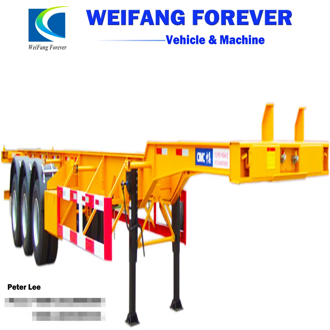 3 Axles 40FT Skeleton Semi Trailer Container Chassis Truck Trailer