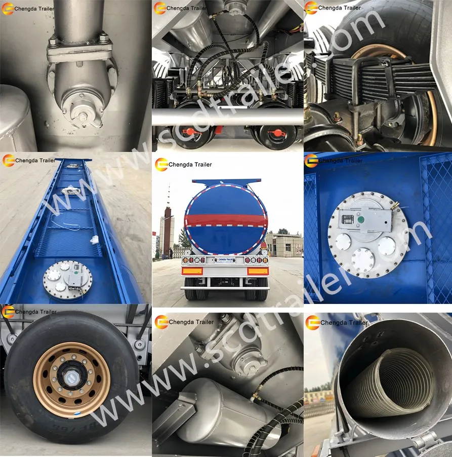 3 Axles 45cbm Fuel Oil Stainless Tanker Semi Trailer