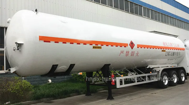 3 Axles 52600L LNG Tank Semi Trailer 52.6m3 LNG Tank Trailer