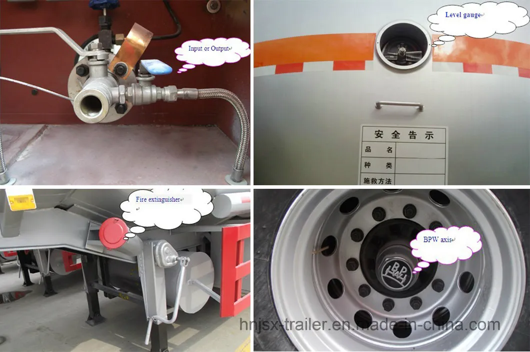 3 Axles 56000 Liters LPG Gas Storage Tanker LPG Tank Semi Trailer for Sale
