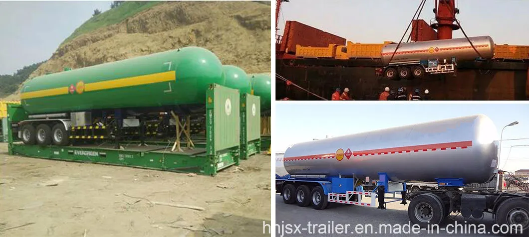3 Axles 56000 Liters LPG Gas Storage Tanker LPG Tank Semi Trailer for Sale
