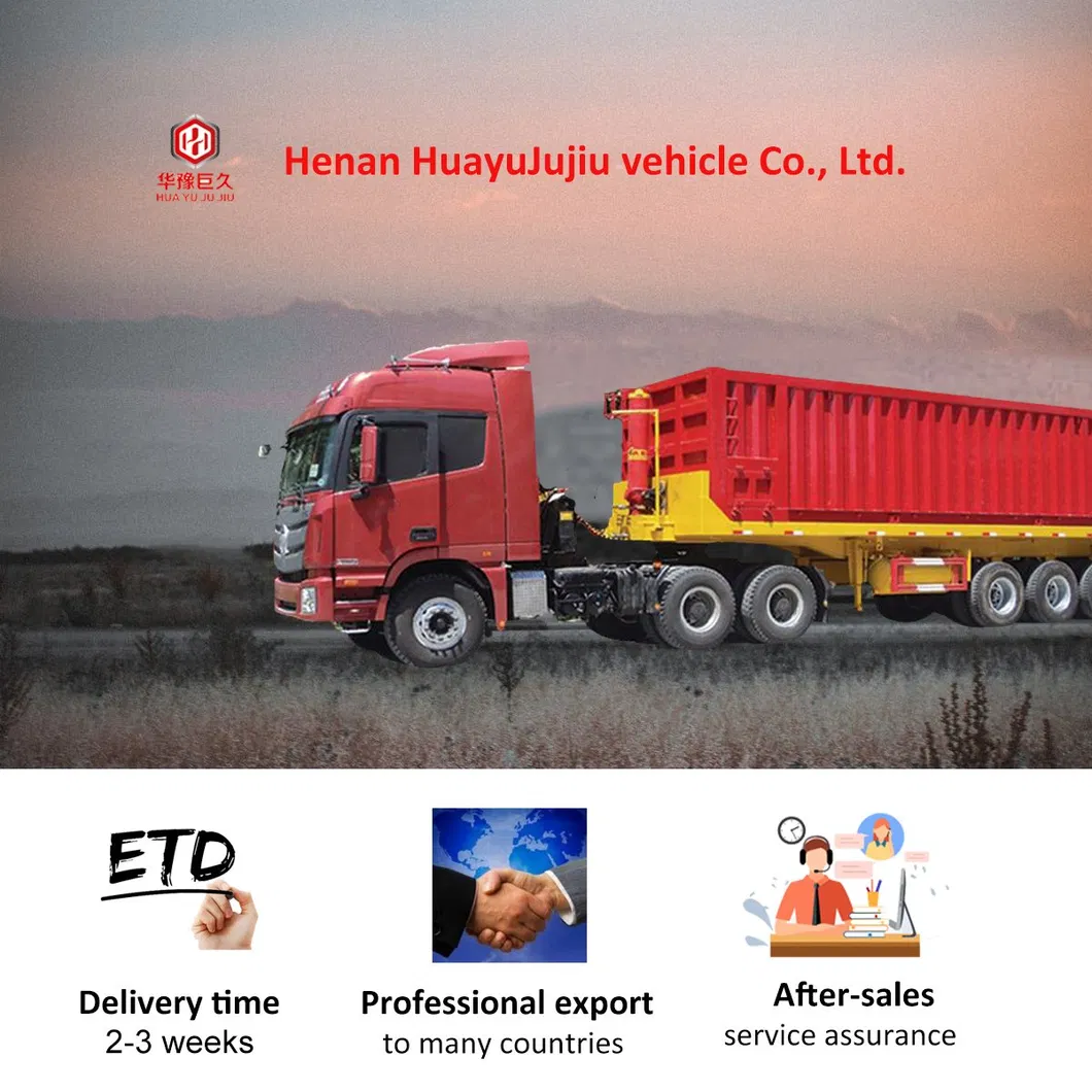 3 Axles Container Rear Lifting Dump Tipper Semi Tractor Trailer
