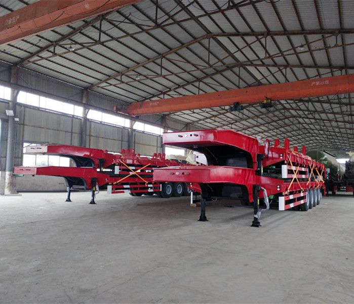3 Axles Excavator Transport Gooseneck Lowboy Low Bed Truck Semi Trailer