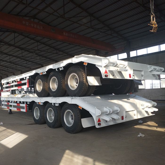 3 Axles Excavator Transport Gooseneck Lowboy Low Bed Truck Semi Trailer