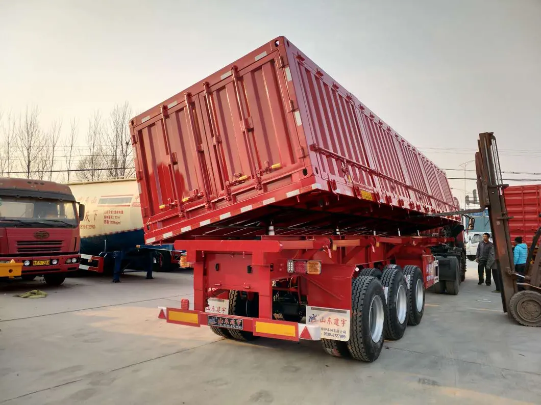 3 Axles Hydraulic 20-100ton Optional Ending Tipper Semi Trailer for Sale