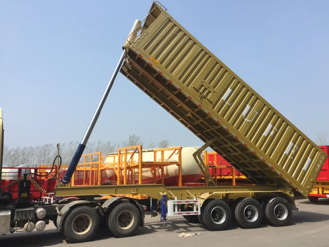 3 Axles Hydraulic 20-100ton Optional Ending Tipper Semi Trailer for Sale