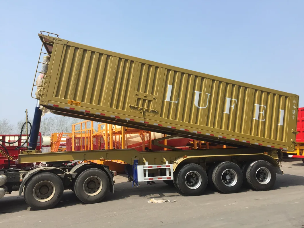 3 Axles Hydraulic 20-100ton Optional Ending Tipper Semi Trailer for Sale