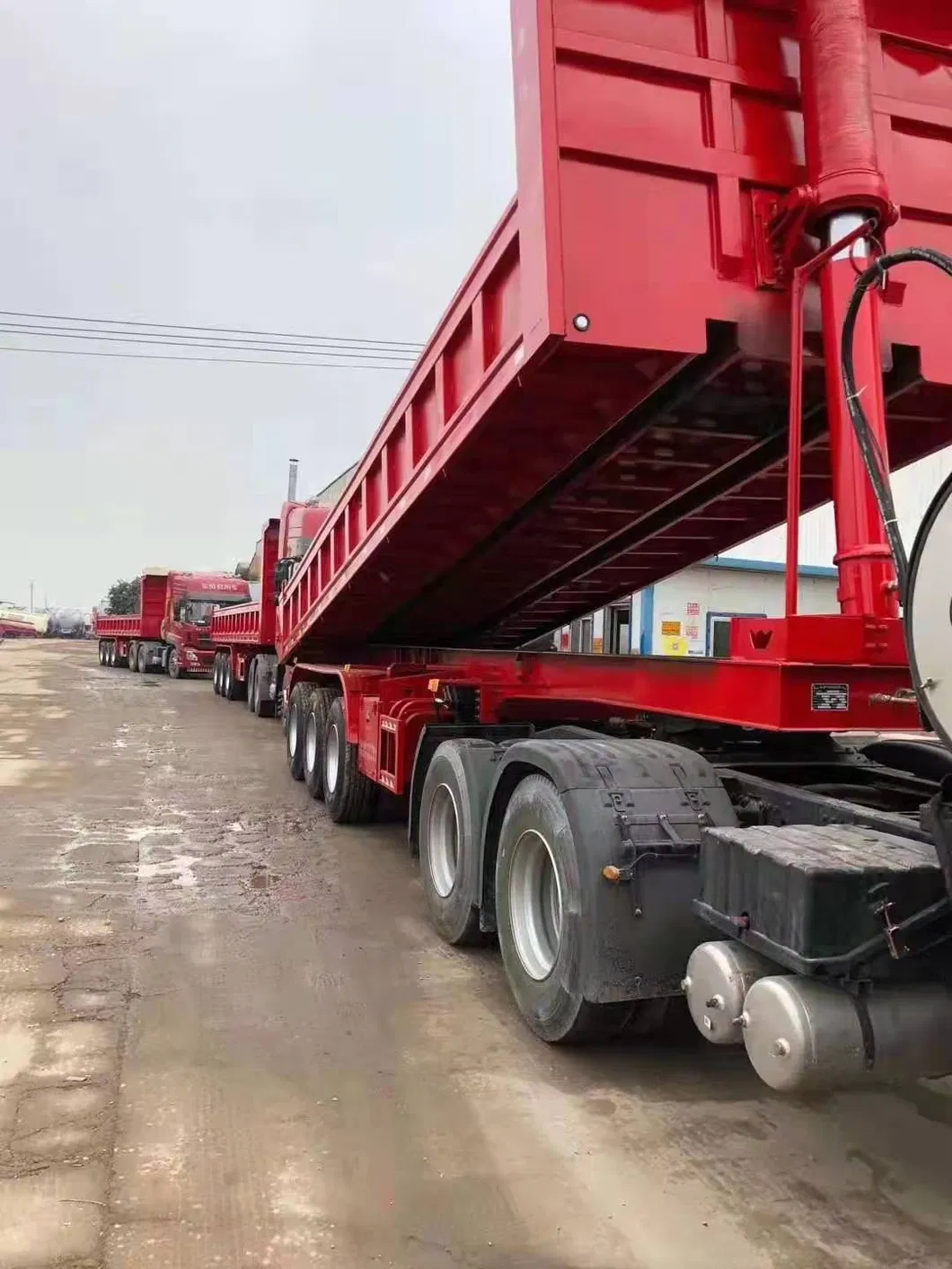 3 Axles Hydraulic 20-100ton Optional Ending Tipper Semi Trailer for Sale