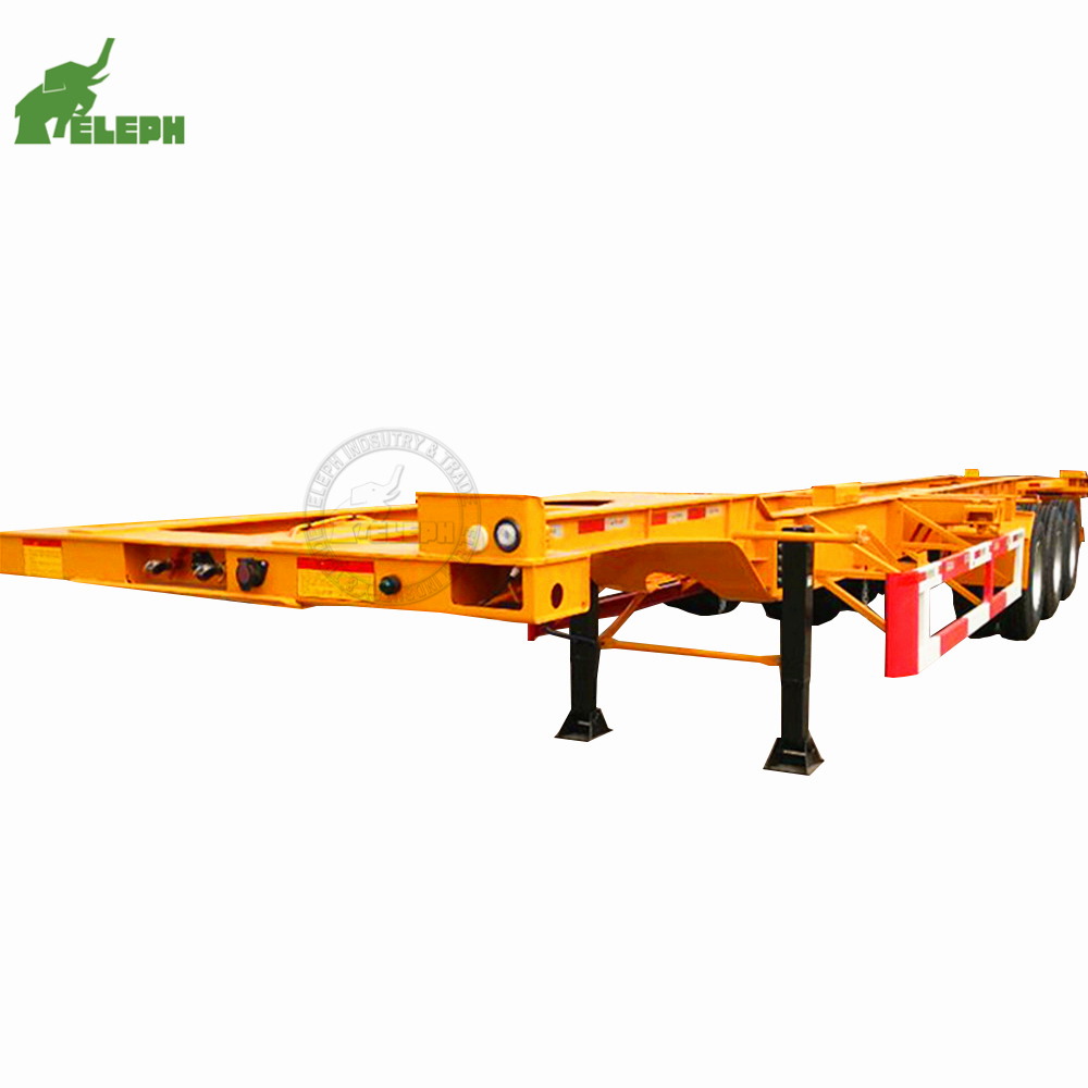 3 Axles Skeleton Frame Chassis Container Trailer for Truck