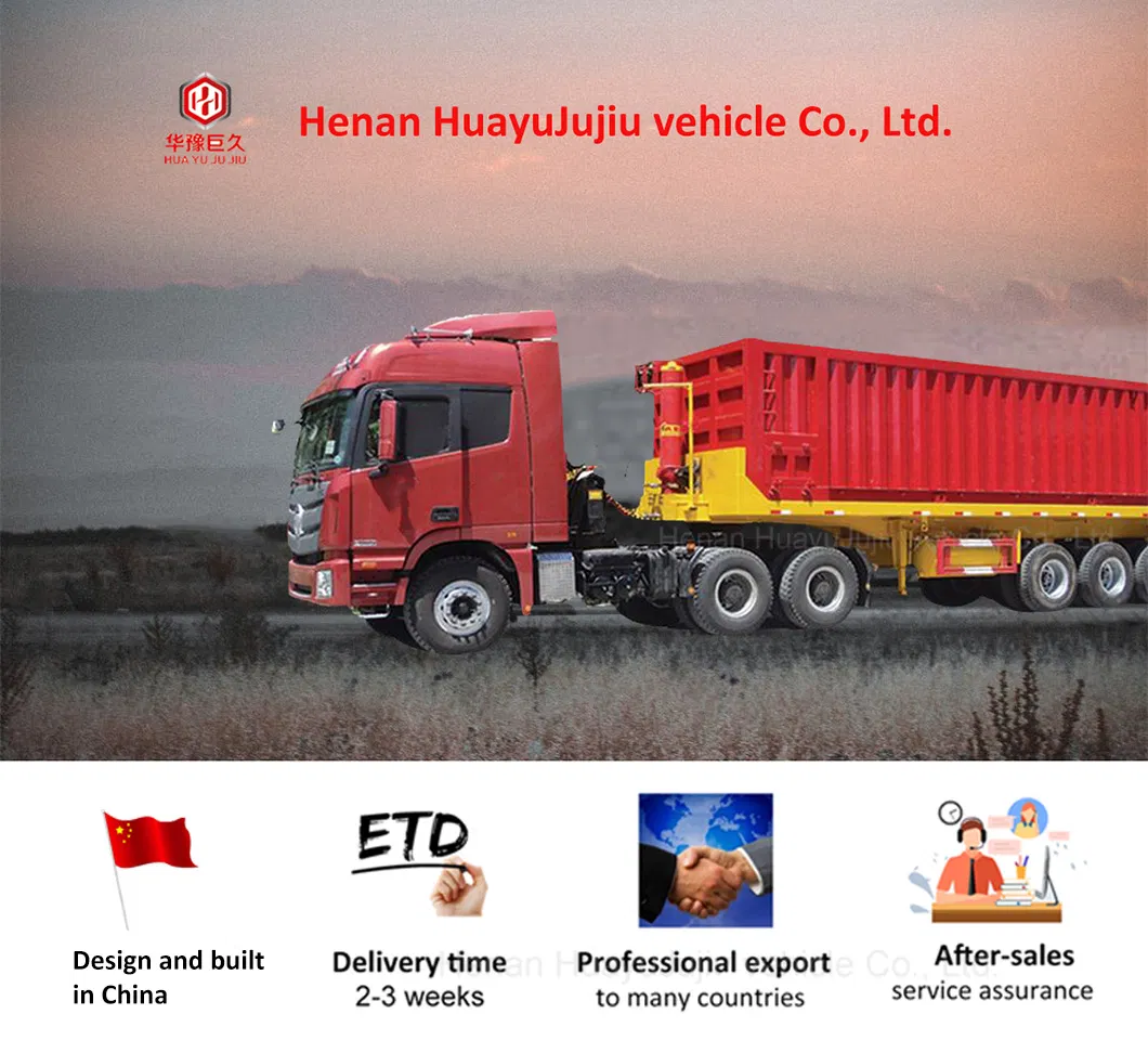3 Axles U Shape 45 Cubic Rear Dump Tipper Truck Semitrailer