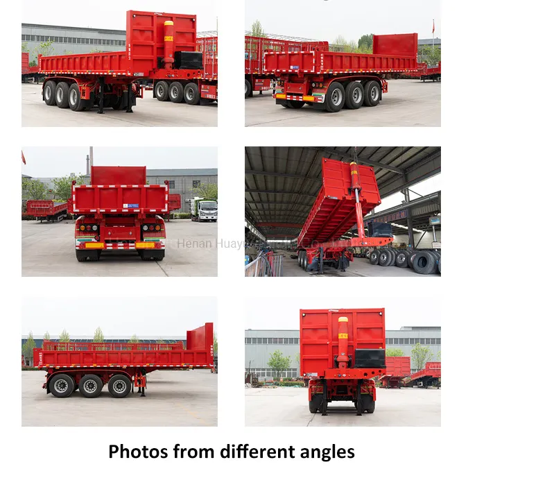 3 Axles U Shape 45 Cubic Rear Dump Tipper Truck Semitrailer