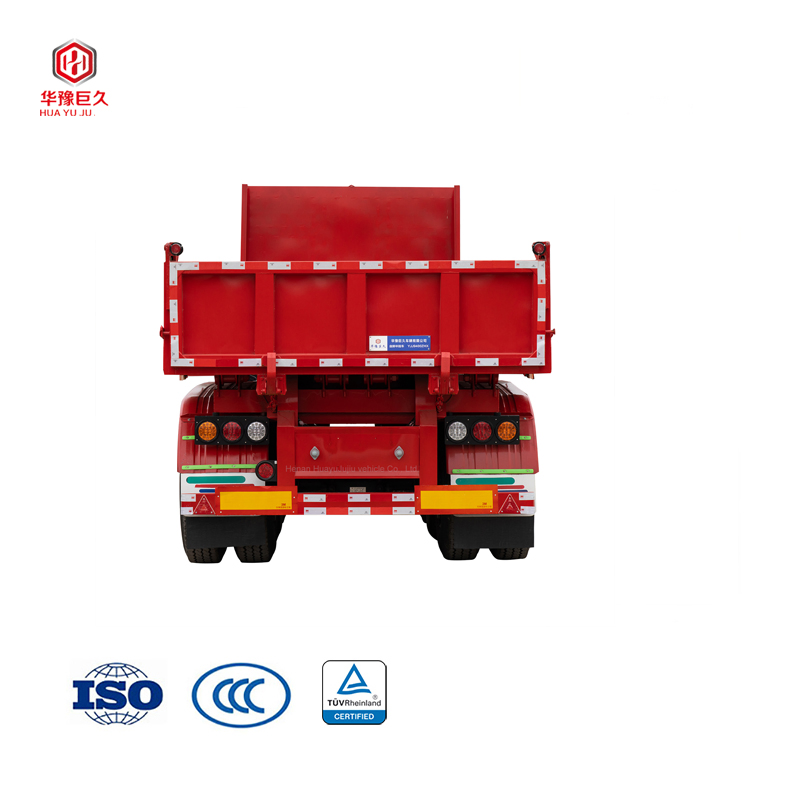 3 Axles U Shape 45 Cubic Rear Dump Tipper Truck Semitrailer