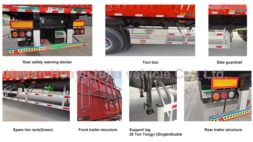 3 Axles U Shape 45 Cubic Rear Dump Tipper Truck Semitrailer