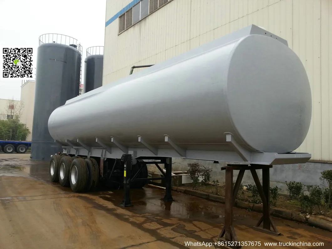 33 T Liquid Sulfuric Acid Tank Trailer (22-33M3 Carbon Steel 8mm Shell, Or Lined LLDPE Plastic Rubber for H2SO4 Dilute Sulphuric Acid HCl Hydrochloric acid)