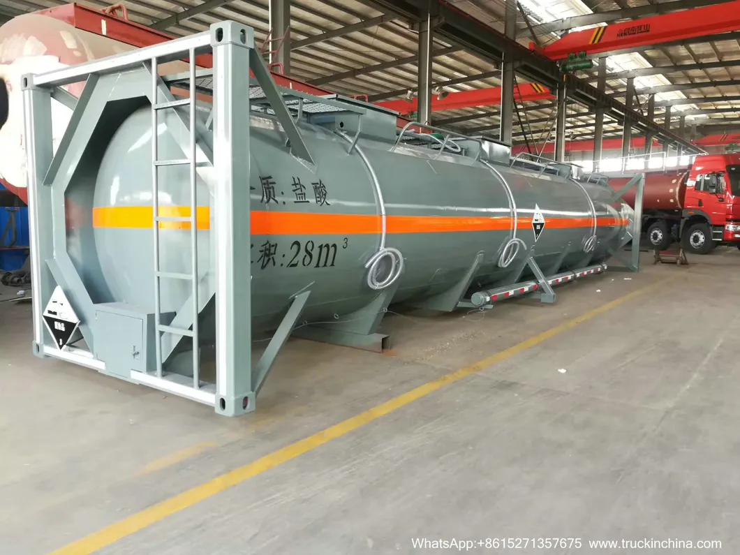 33 T Liquid Sulfuric Acid Tank Trailer (22-33M3 Carbon Steel 8mm Shell, Or Lined LLDPE Plastic Rubber for H2SO4 Dilute Sulphuric Acid HCl Hydrochloric acid)