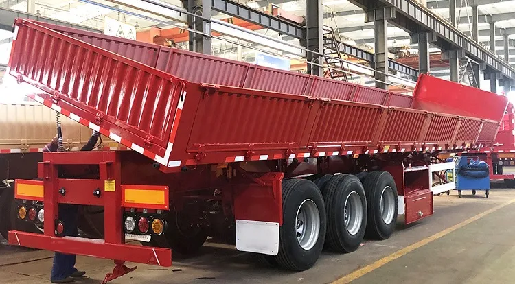 34 Ton Side Dump Trailer Capacity Dropside Side Tipper for Sale