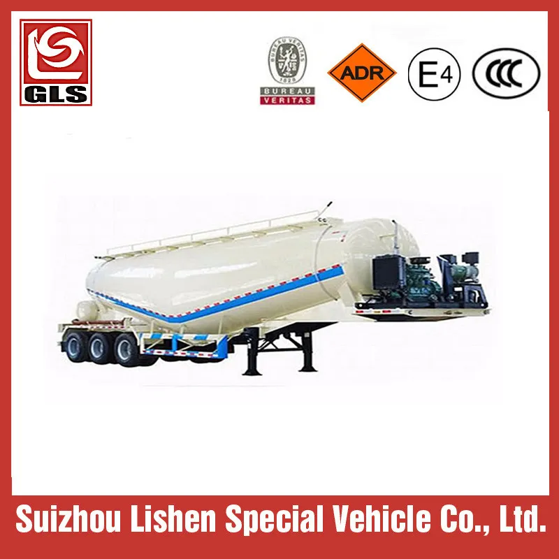 3axles Compressor Powder Bulk Cement Tank Semi Trailer