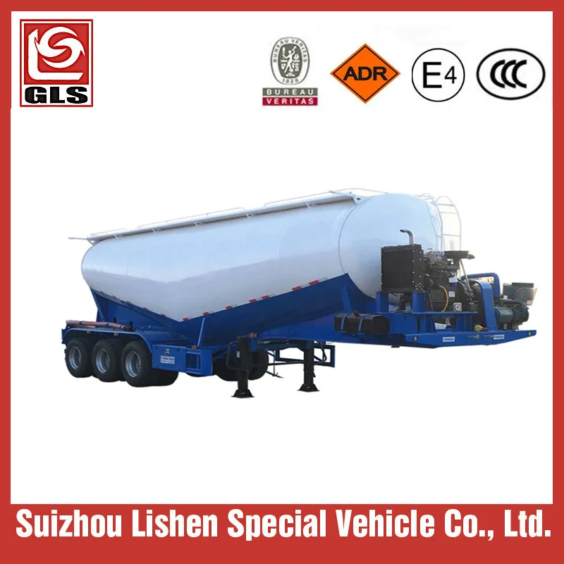 3axles Compressor Powder Bulk Cement Tank Semi Trailer