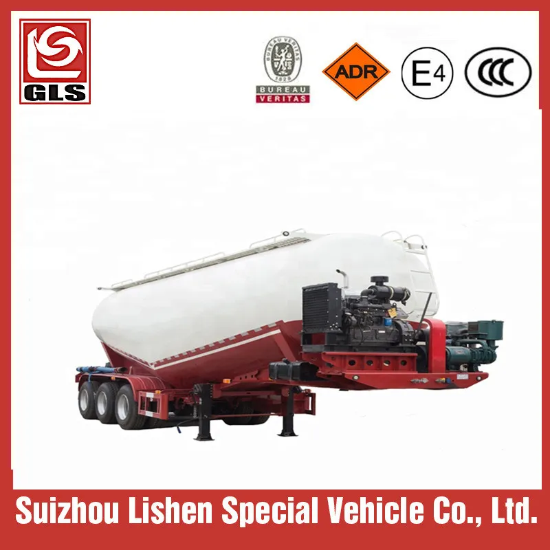 3axles Compressor Powder Bulk Cement Tank Semi Trailer