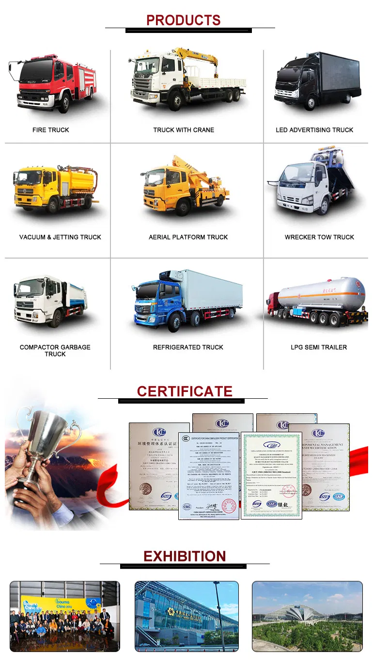 3m3 3000L LHD/Rhd 3000 Litres 3tons 800 Gallons Water Fire Truck