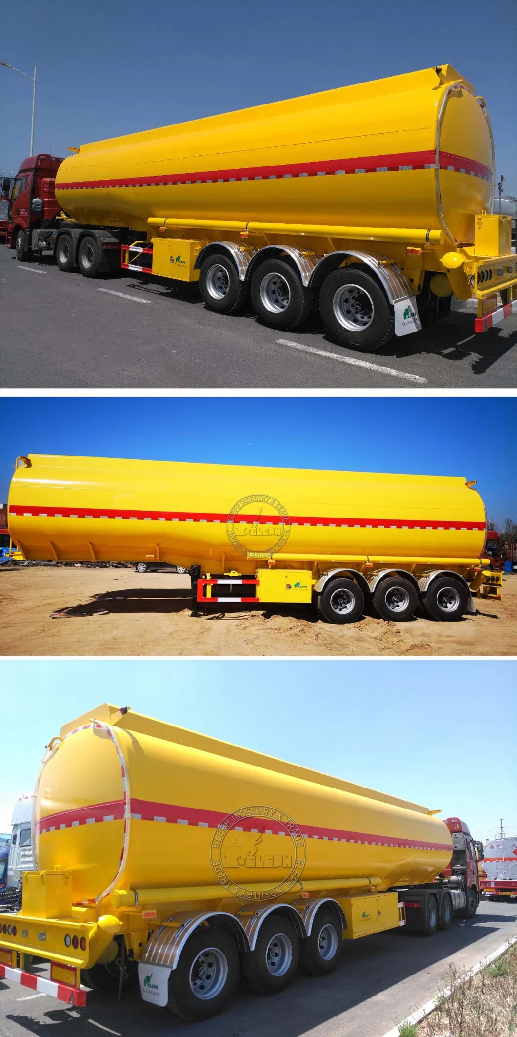 4-Axle 54000L-60000L Litres Liquid Oil Petrol Transport Stainless Steel Tank Fuel Tanker Semi Trailer