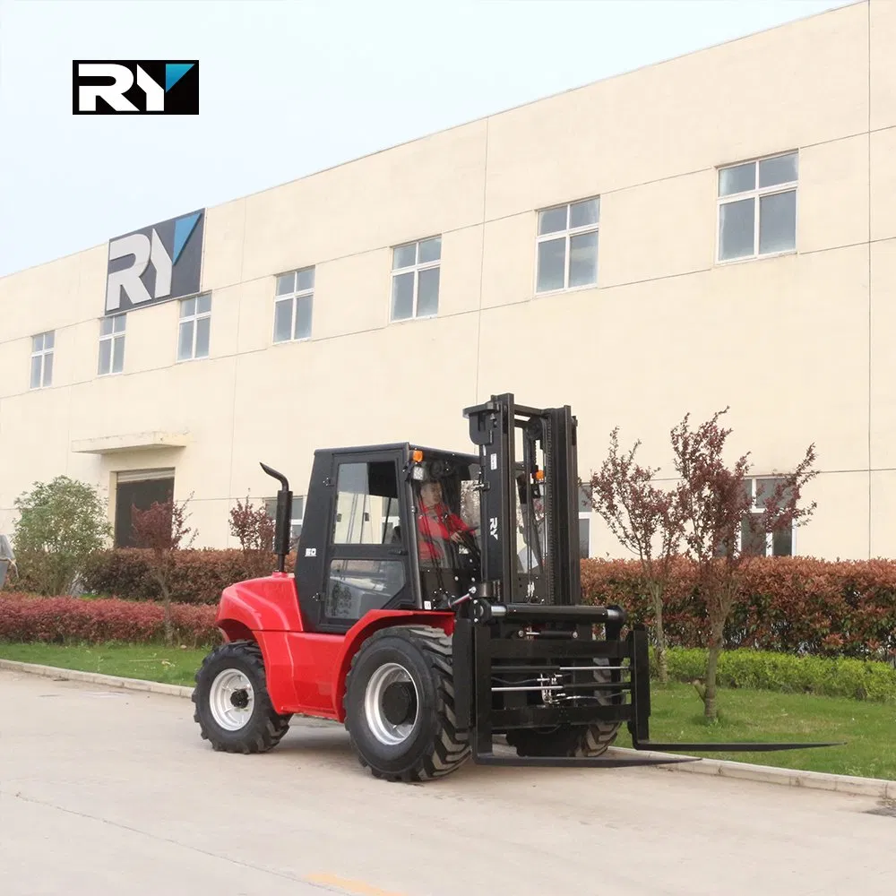 4-Weel Drive 3.5t Rough Terrain Forklift Truck with Cabin