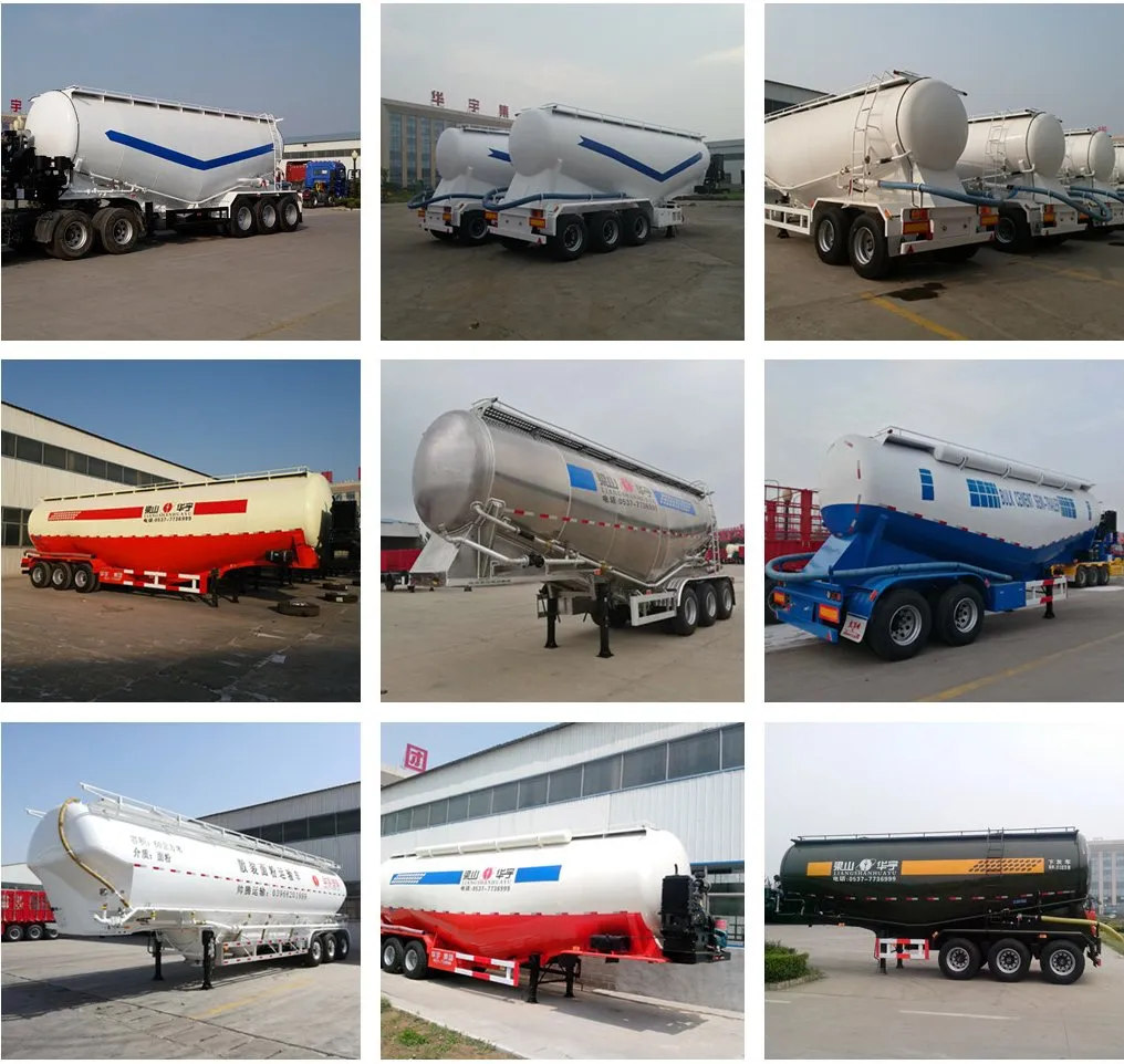 40 45cbm Bulk Cement Fly Ash/Flour Powder Material Transport Tank Tanker Semi Trailer