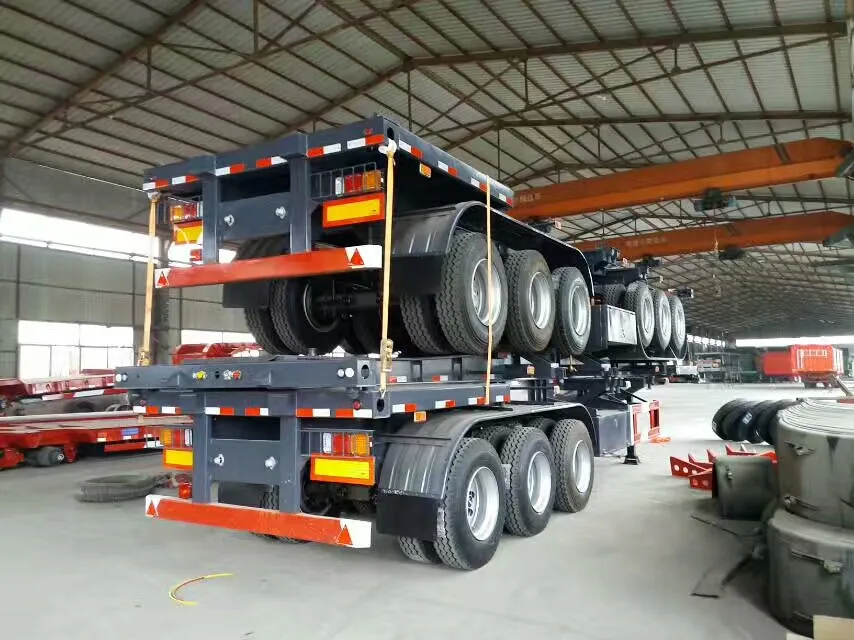 40feet 3 Axle Gooseneck Skeletal Container Semi Trailer for Sale Sm-031