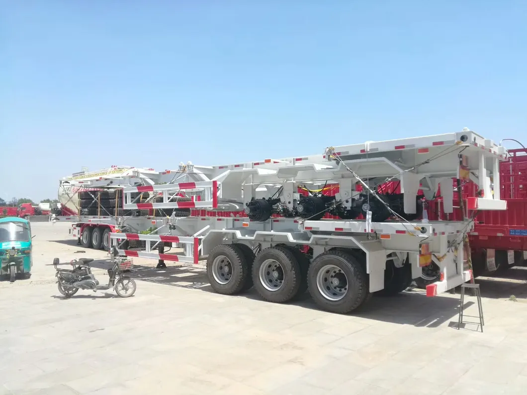 40feet 3 Axle Gooseneck Skeletal Container Semi Trailer for Sale Sm-031
